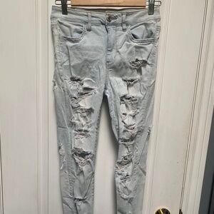 AE Ripped/Distressed Acid Wash Jeggings size 4 SHORT INSEAM